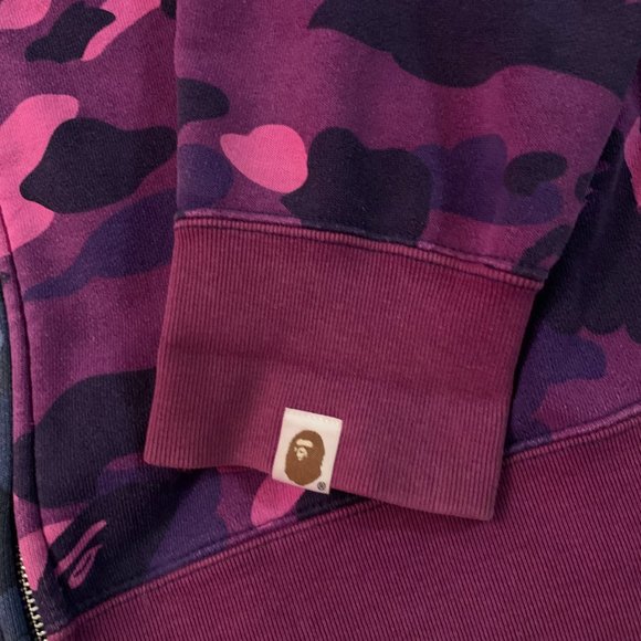 Bape Split Shark Hoodie Blue/Purple Camo - Picture 9 of 12